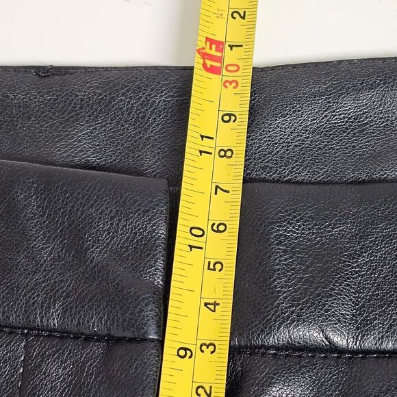 Avec Les Filles Faux Leather Pleated Wide Legs Pants High-Rise Black Women's‎ M - Picture 8 of 11